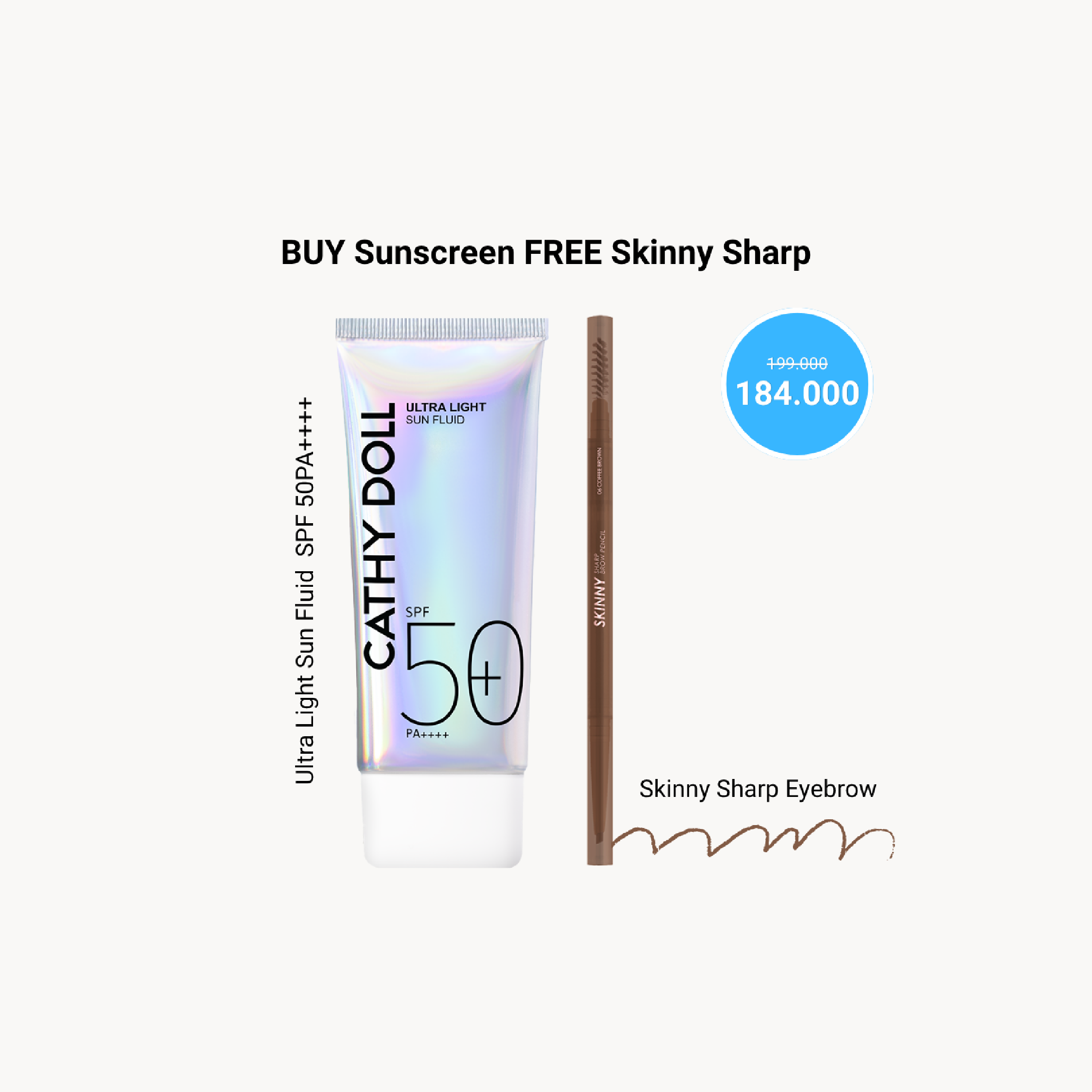 Cathy Doll Sunscreen Bundle Eyebrow Coffee Brown