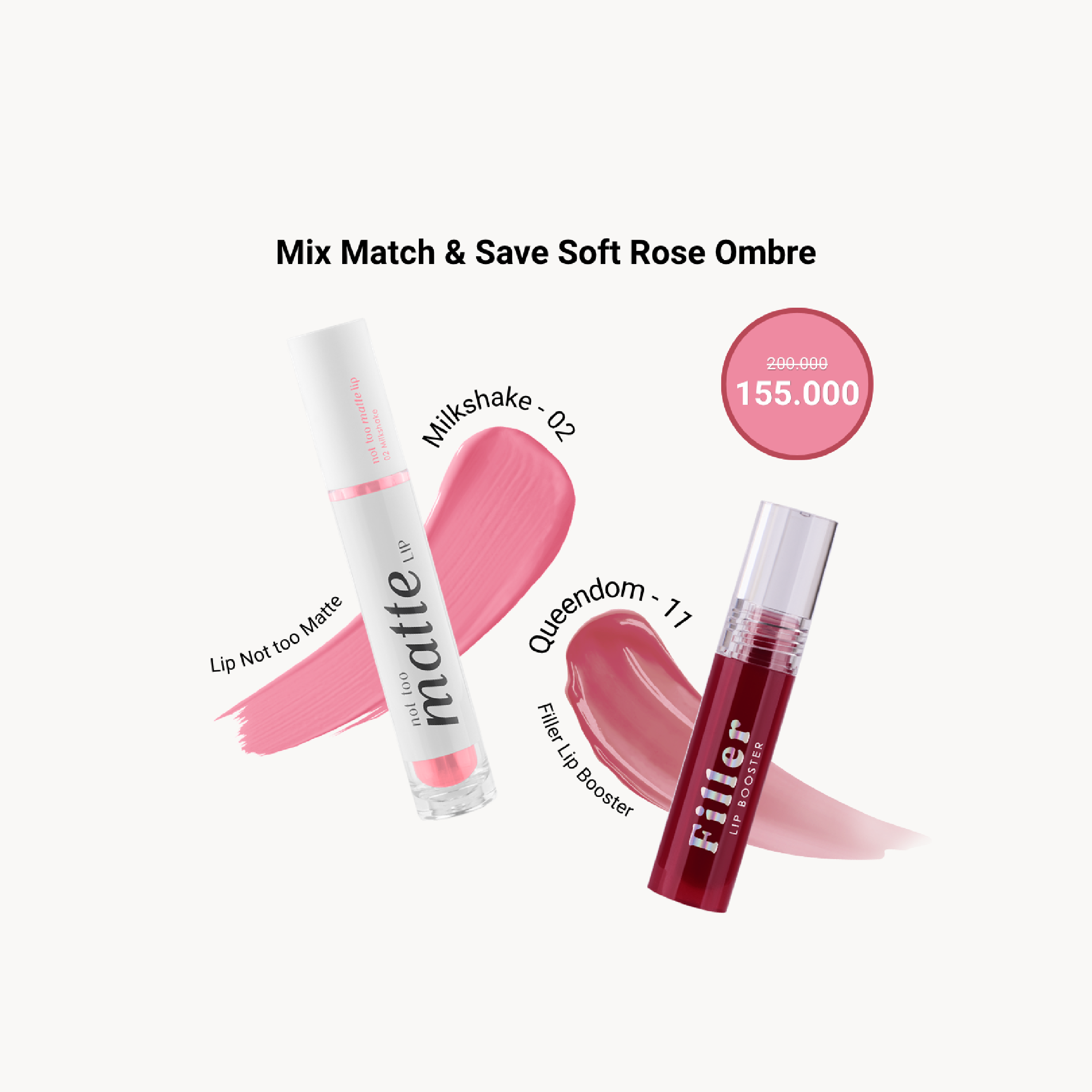 Cathy Doll Mix Match & Save Soft Rose Pink Ombre