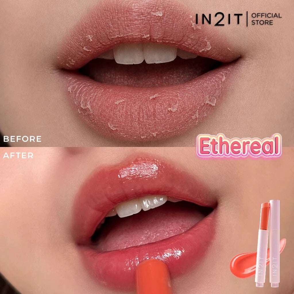 IN2IT Lip Gloss Plumping Moisturizing Glossy Lips Natural Shine Tidak Lengket, Melembapkan & Melindungi Bibir